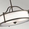 Lampa wisząca półplafon Emory 3 źródła światła stary brąz klasyczna metal i szkło KL-EMORY-P-S KICHLER